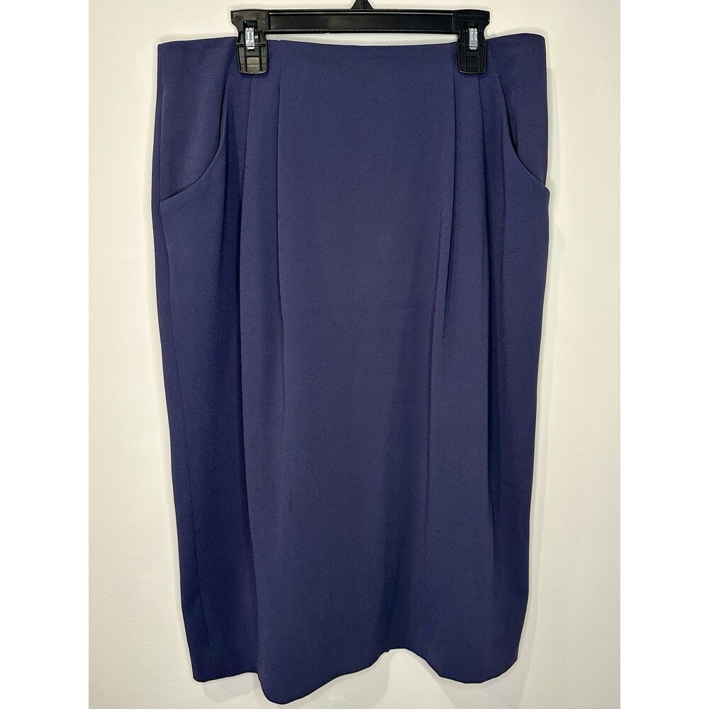 M.M. Lafleur A-Line Skirt Blue Slouchy Pockets Pleats Size 8 EUC!!!